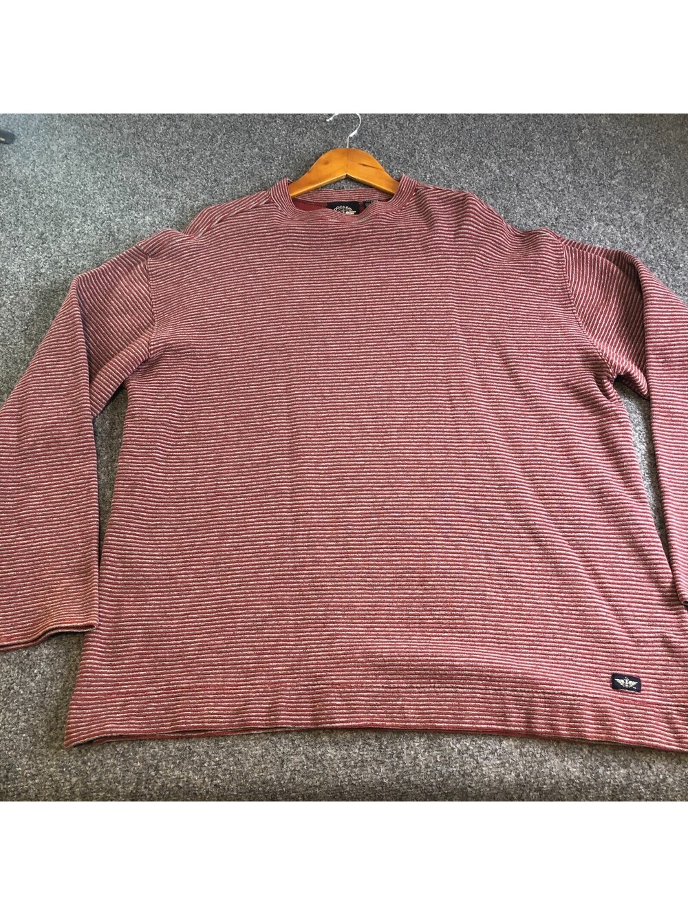 Dockers Levis Shirt Men Large Red Blue Striped Y2K Skate Surf Vintage Boxy Baggy
